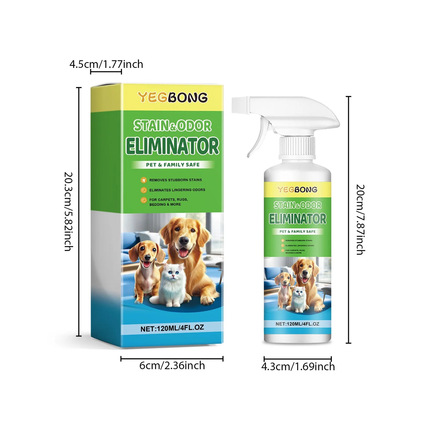 Pet Stain Cleaner Spray Quick Degreasing Eliminating Bad Odor
