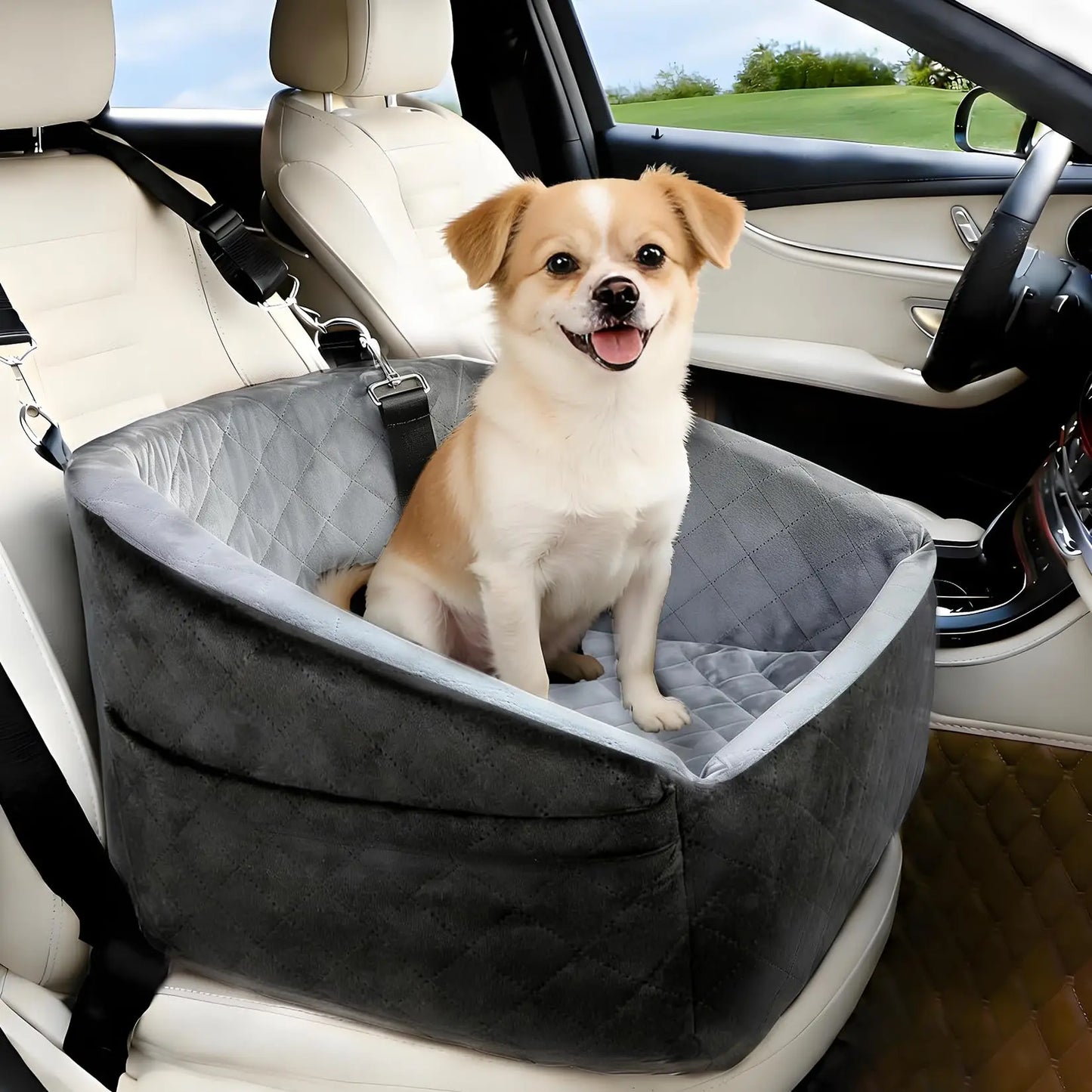 Dog Booster Car Seat, Safety Belt Puppies 30-35 LB