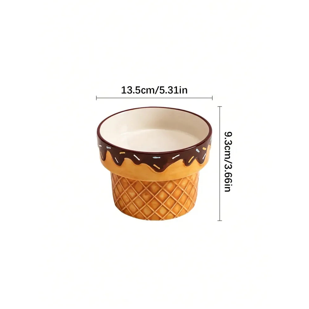 Elevated Dog Bowl For Neck Pain, Ice Cream Design