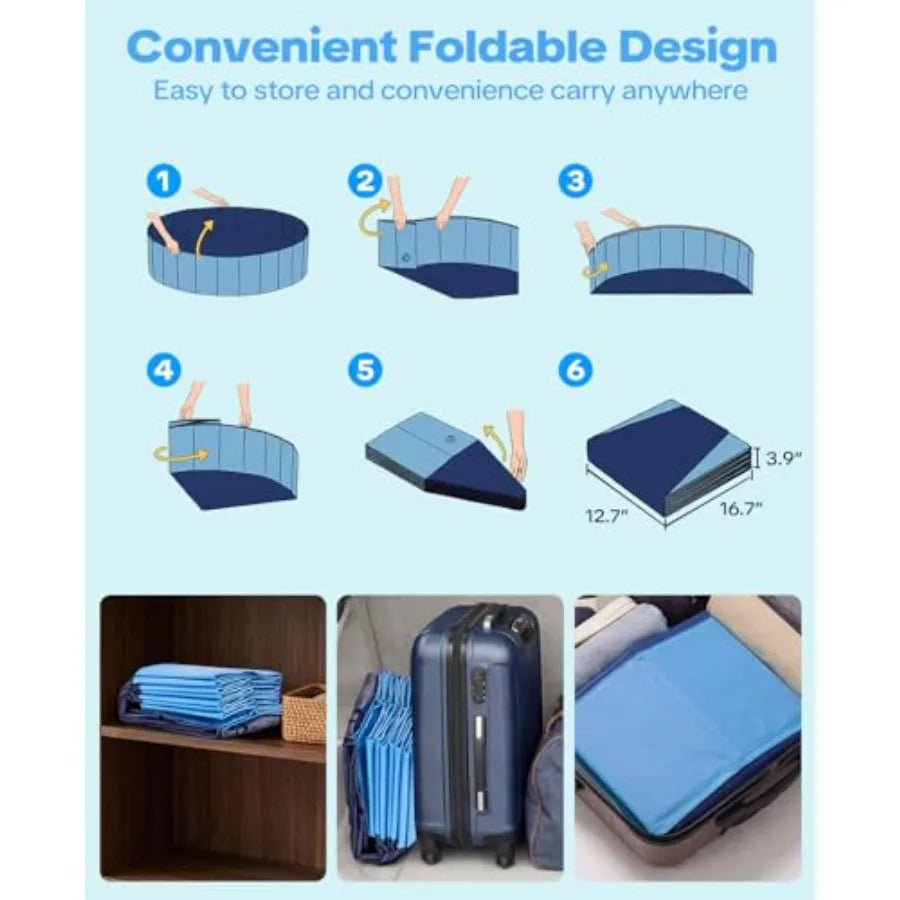 79'' Dog Pool with Sprinkler Foldable Dog Pools