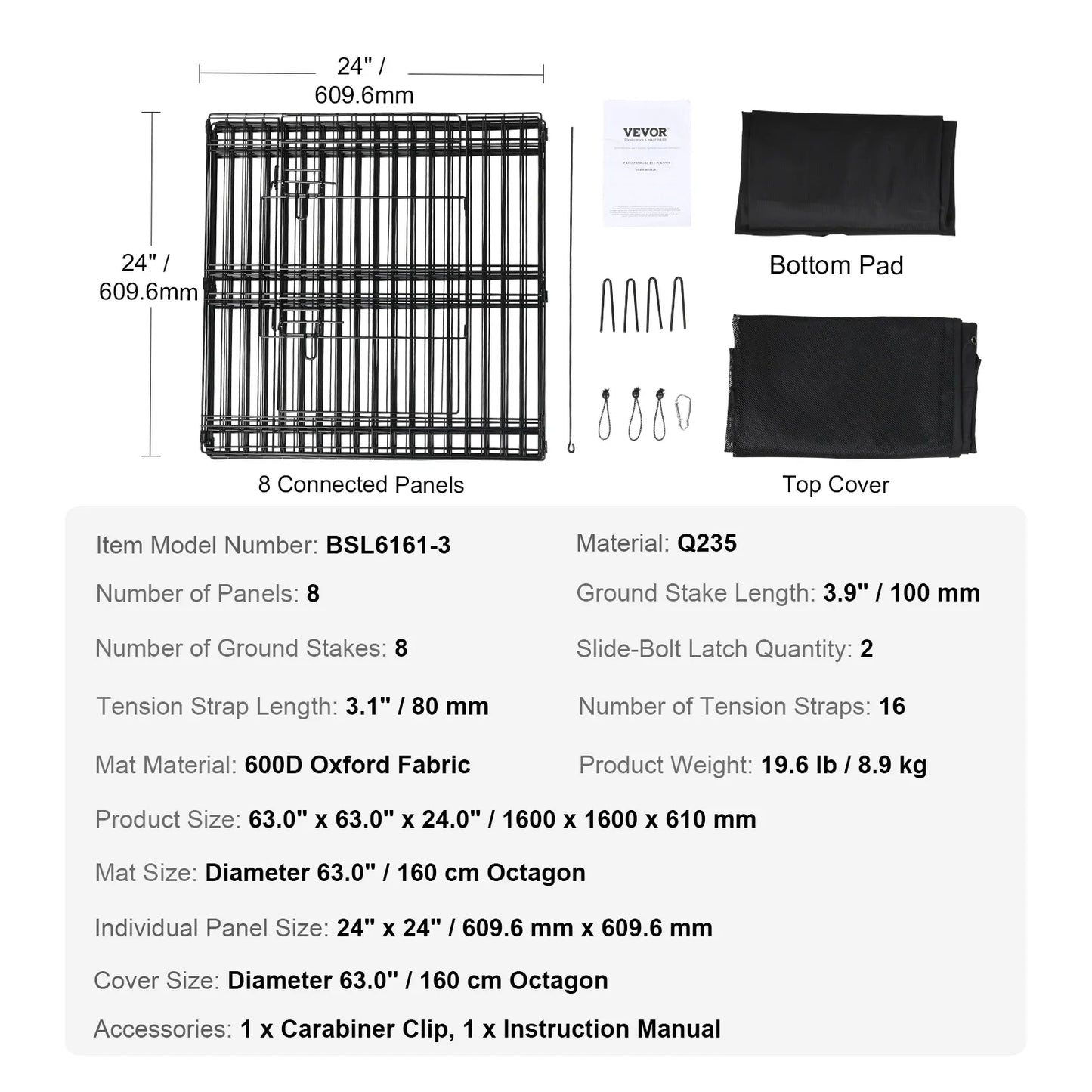 Dog Playpen Foldable Metal Dog Exercise Pen