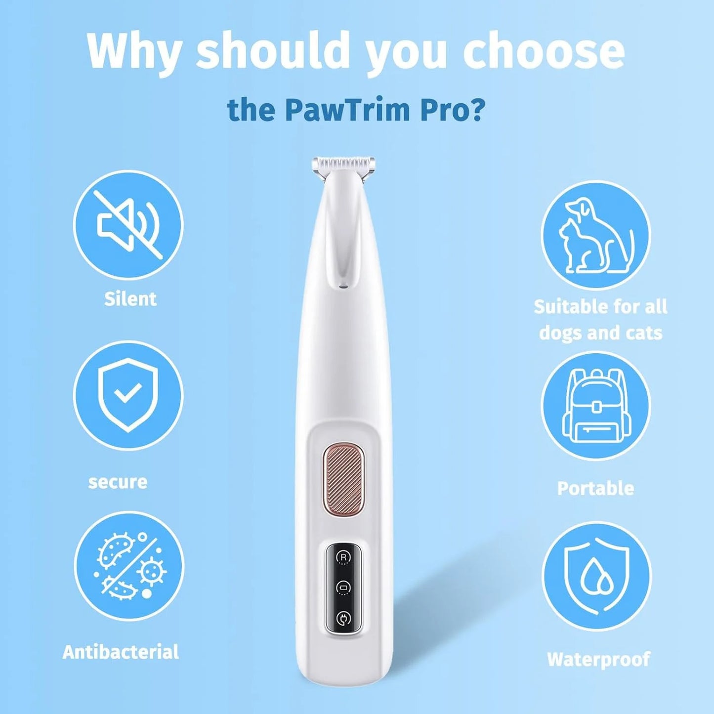 Cat Dog Paw Trimmer, Rechargeable