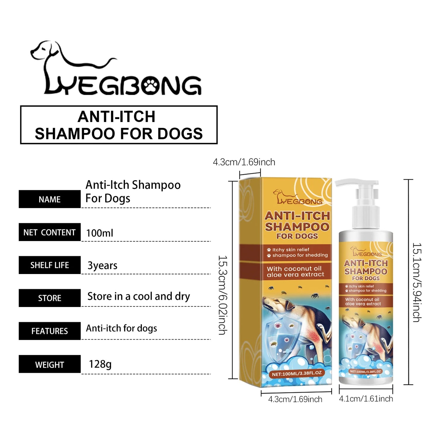 Dog Shampoo for Itchy Skin - Fast Relief, Nourishing & Hydrating,