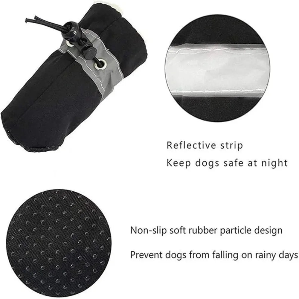 4 Pcs Dog Boots, Waterproof & Warm