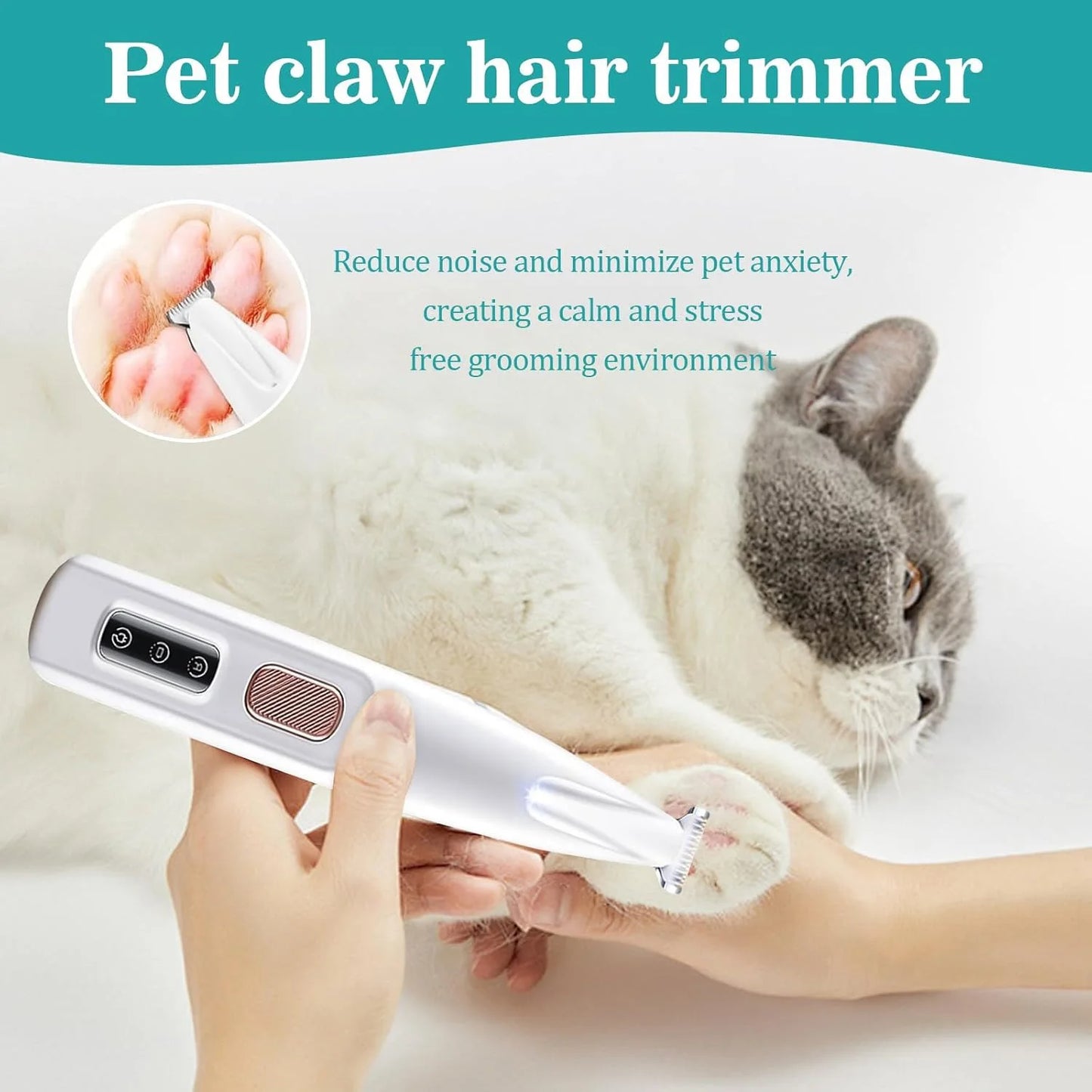 Cat Dog Paw Trimmer, Rechargeable