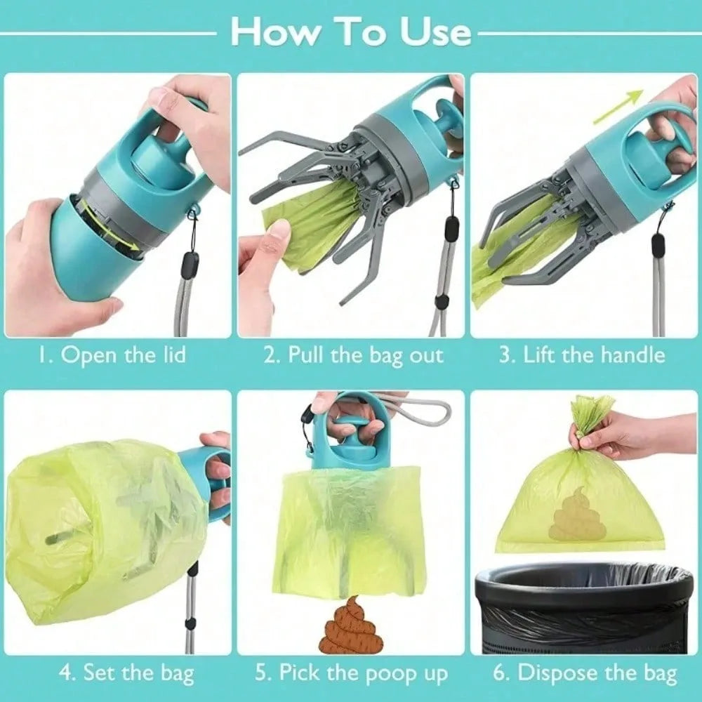 Pooper Scooper No Touch  with Waste Bag Holder