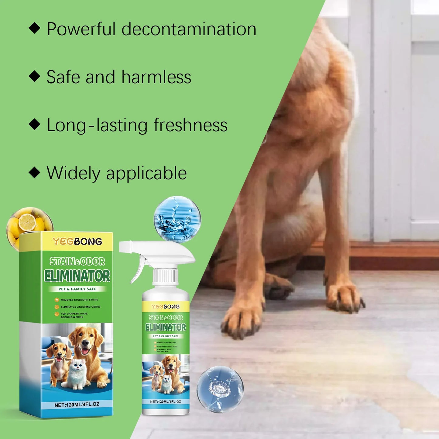 Pet Stain Cleaner Spray Quick Degreasing Eliminating Bad Odor