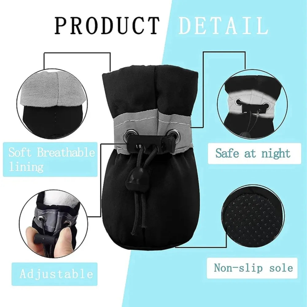 4 Pcs Dog Boots, Waterproof & Warm