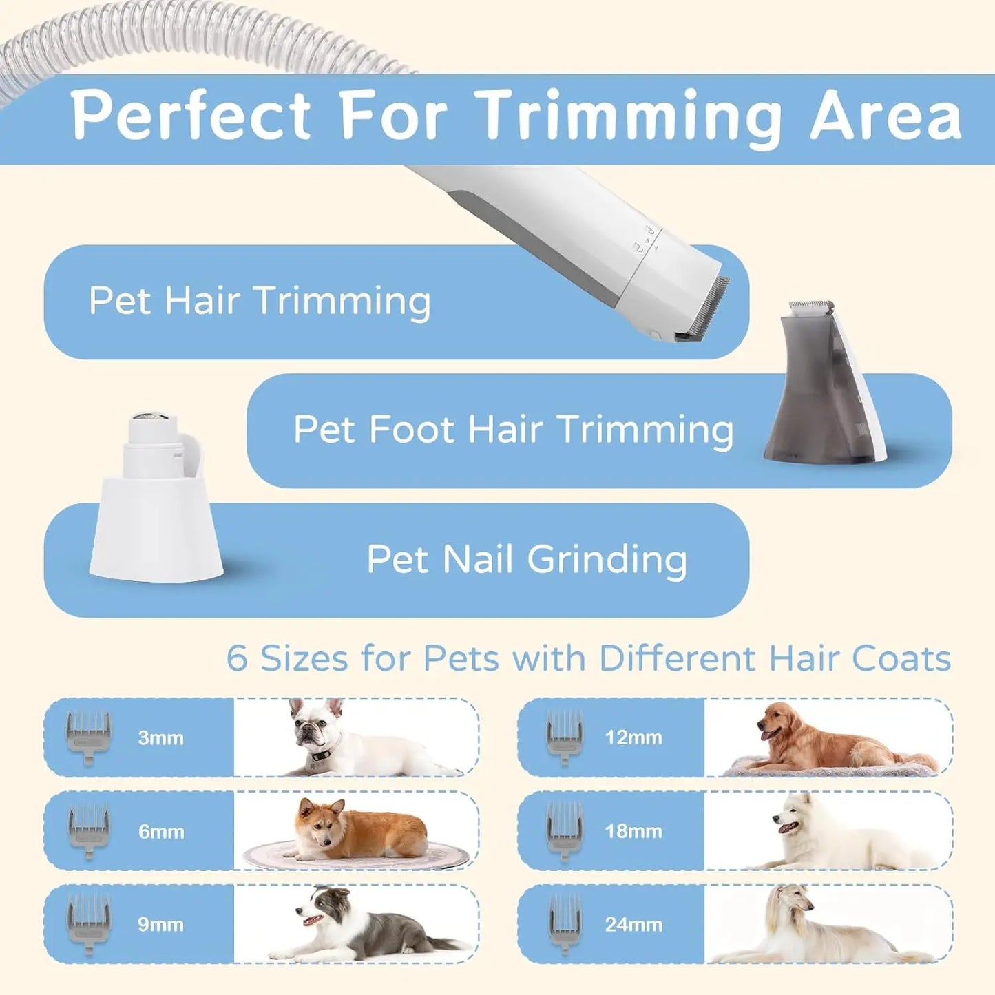 Pet Grooming Vacuum Kit 7 in 1