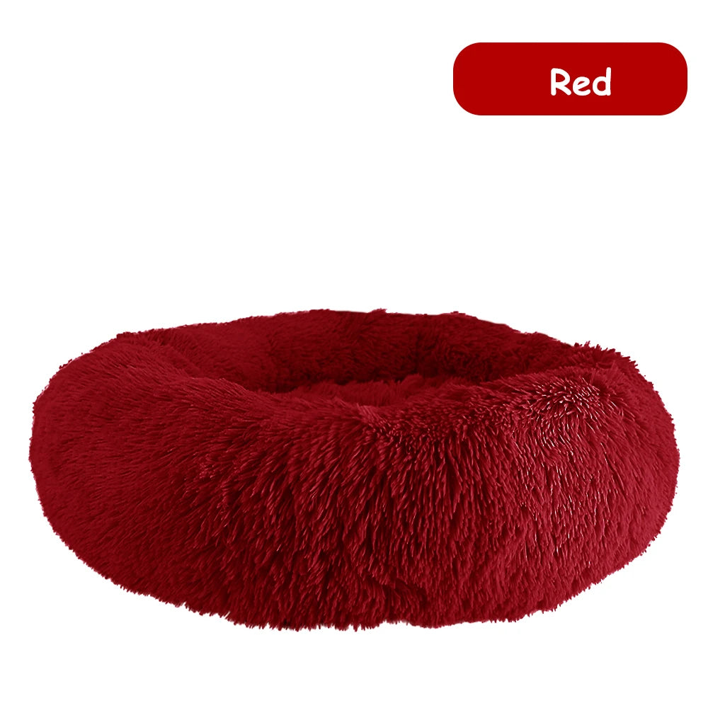 Donut Dog Bed Warm, Plush Pet bed, Calming Beds