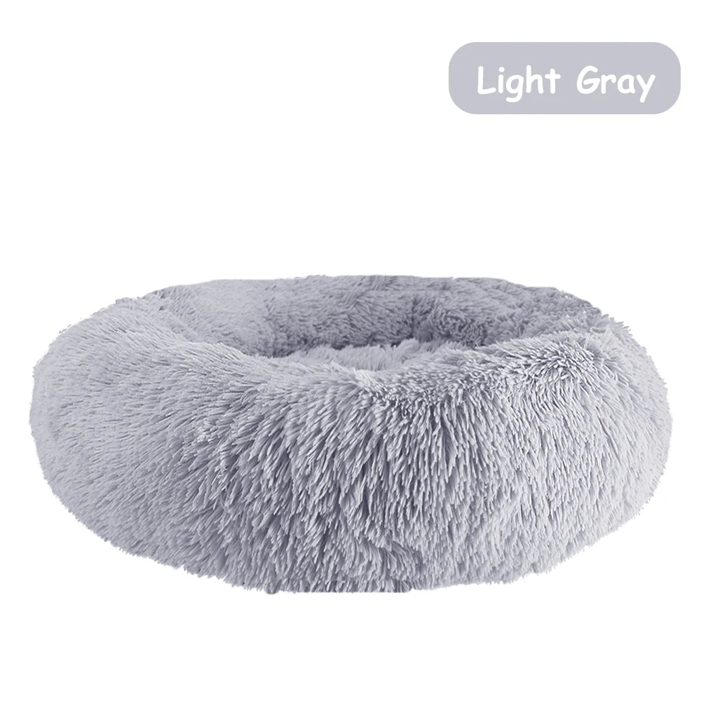 Donut Dog Bed Warm, Plush Pet bed, Calming Beds