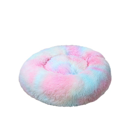 Donut Dog Bed Warm, Plush Pet bed, Calming Beds