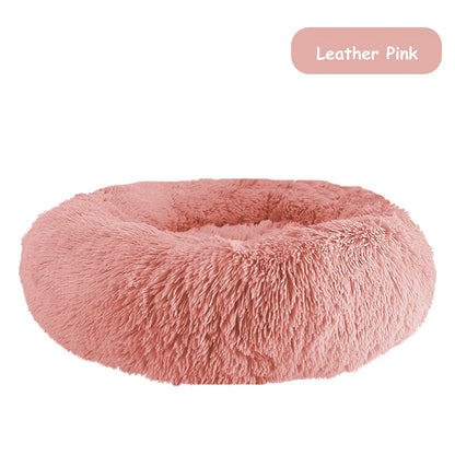 Donut Dog Bed Warm, Plush Pet bed, Calming Beds