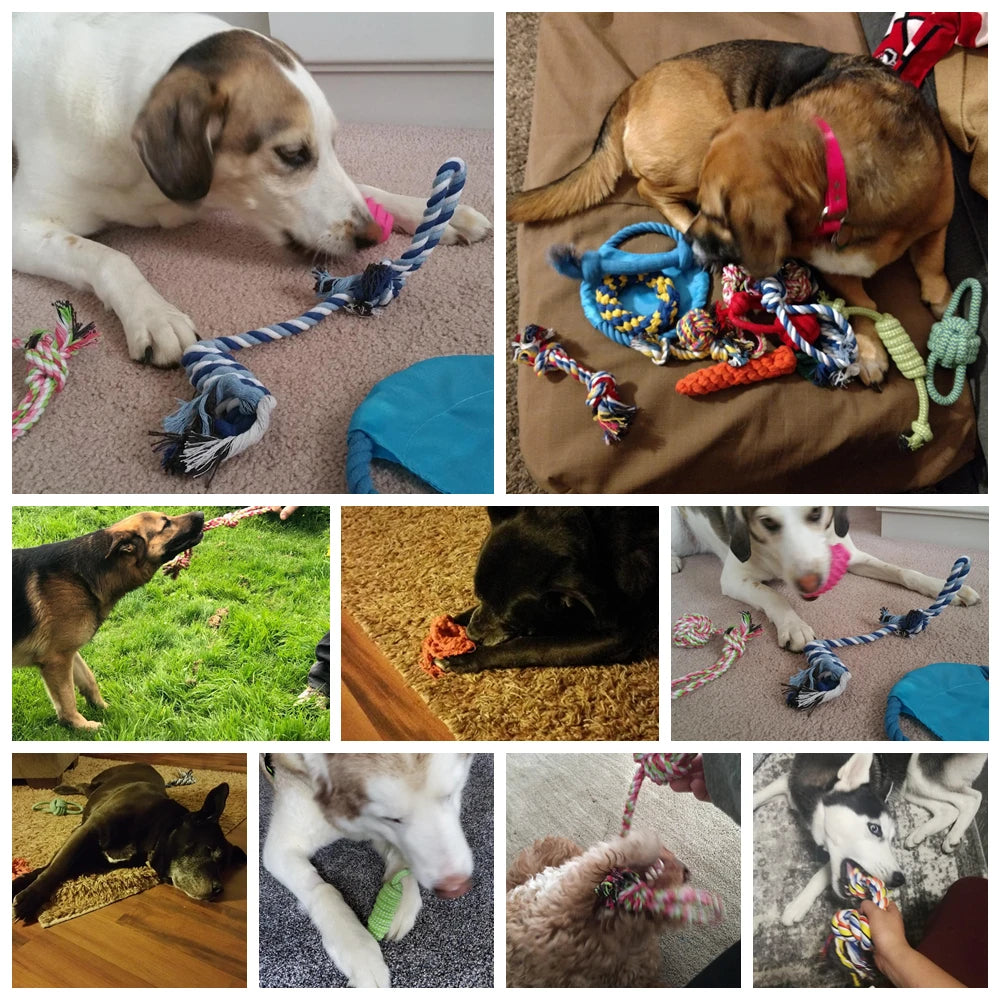 12Pcs Large Dog Toy Sets Chew Rope