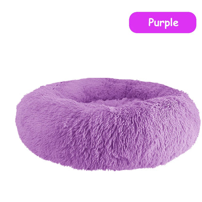 Donut Dog Bed Warm, Plush Pet bed, Calming Beds