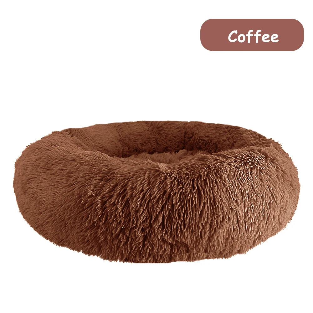 Donut Dog Bed Warm, Plush Pet bed, Calming Beds