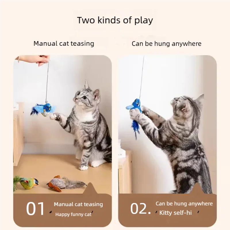 Sound Sensing Interactive Bird Cat Toy