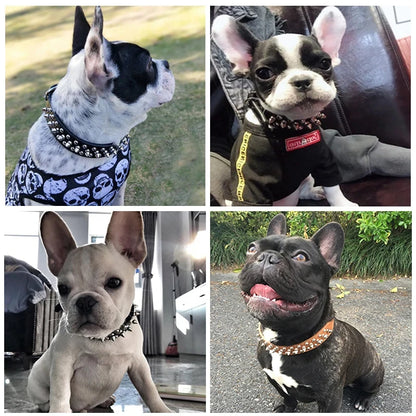 Adjustable Spiked Leather Pet Dog collar Neck Strap