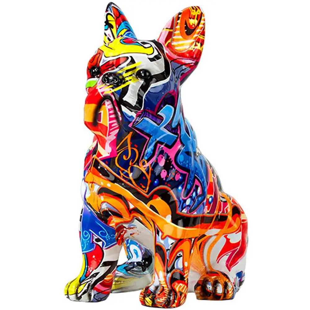 French Bulldog Home Decorations Graffiti Dog Statue