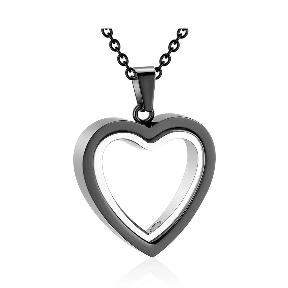 Glass Cremation Jewelry Necklace For Ashes Heart Memorial Lockets