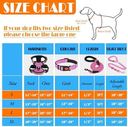 No Pull Harness with Collar & Leash Set