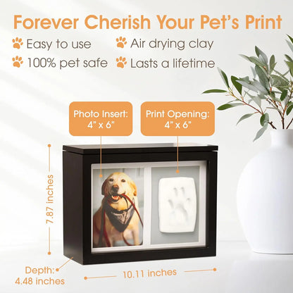 Pet Memorial Box & Paw Print Kit, Keepsake Urn