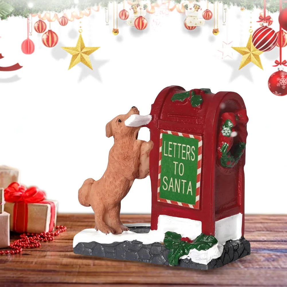 Cute Dog Letter To Santa Resin Christmas Ornament