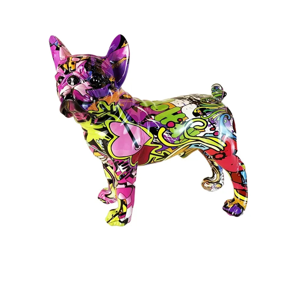 Nordic Art Painting Graffiti L/S French Bulldog Statue