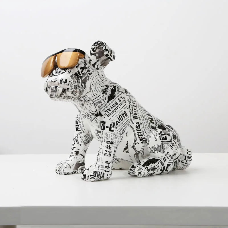 Creative Painting Art English Bulldog Statue