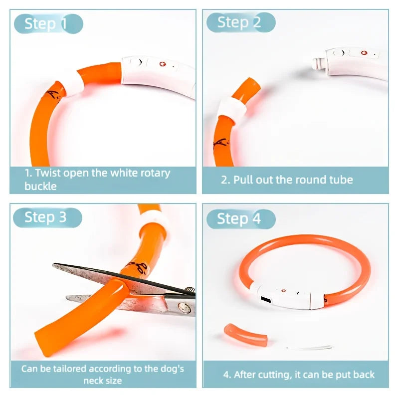LED Dog Collar USB Rechargeable