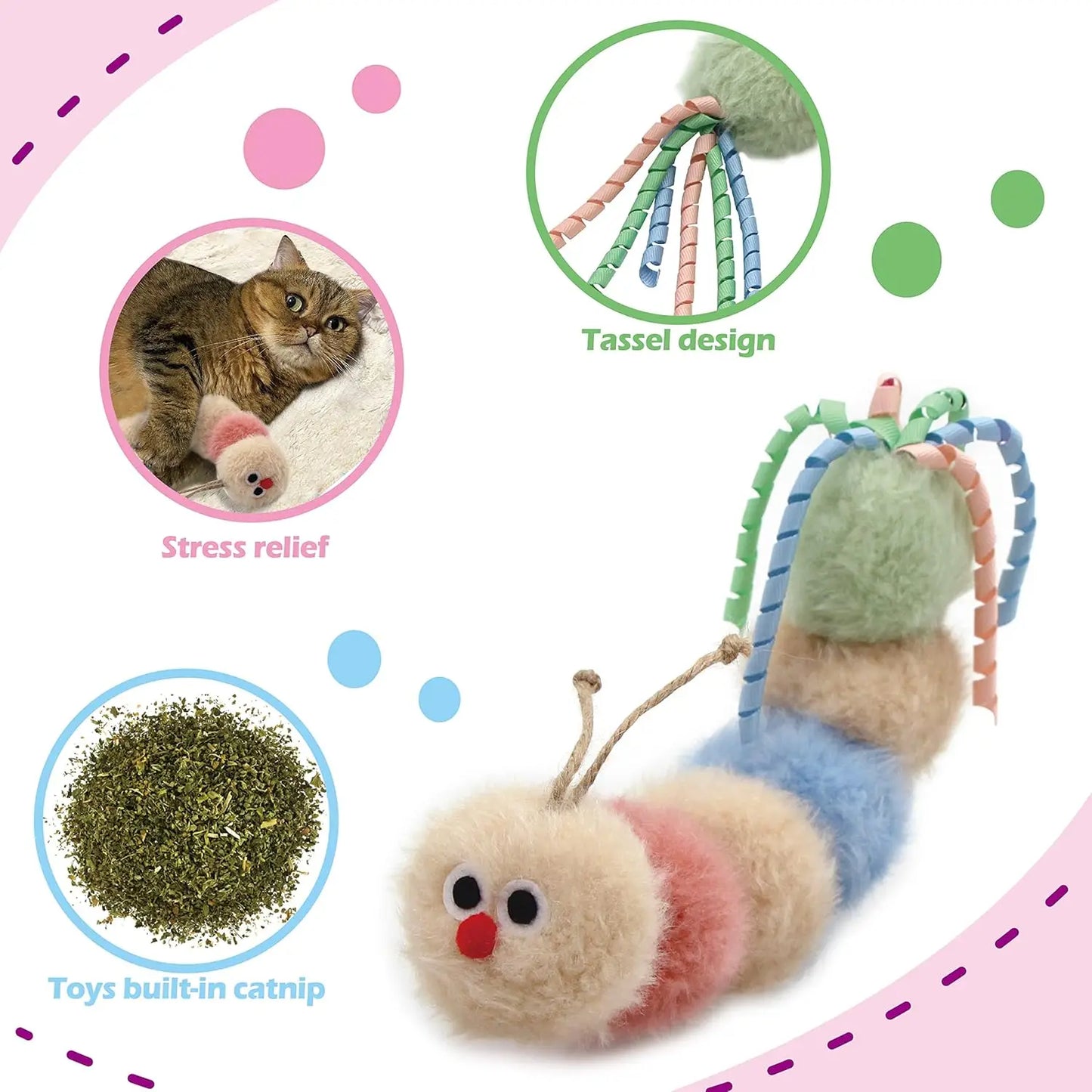 Interactive Catnip Kicker Toy with Rattle