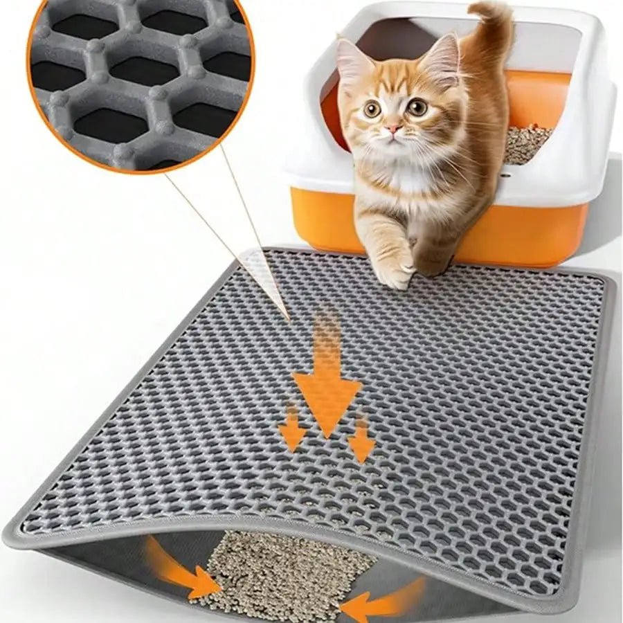 Extra-Large Double-Layer EVA Cat Litter Mat
