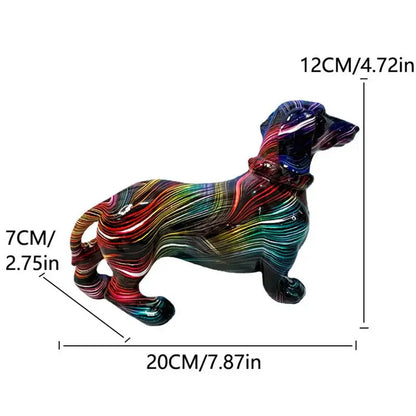 Creative Graffiti Dachshund Dog Statue