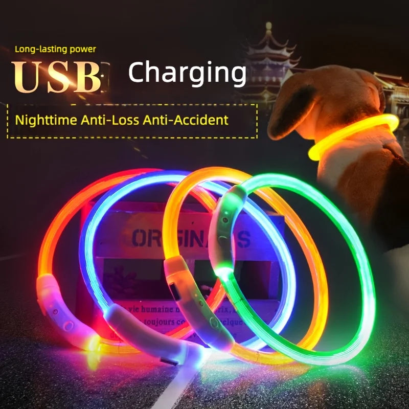 LED Dog Collar USB Rechargeable