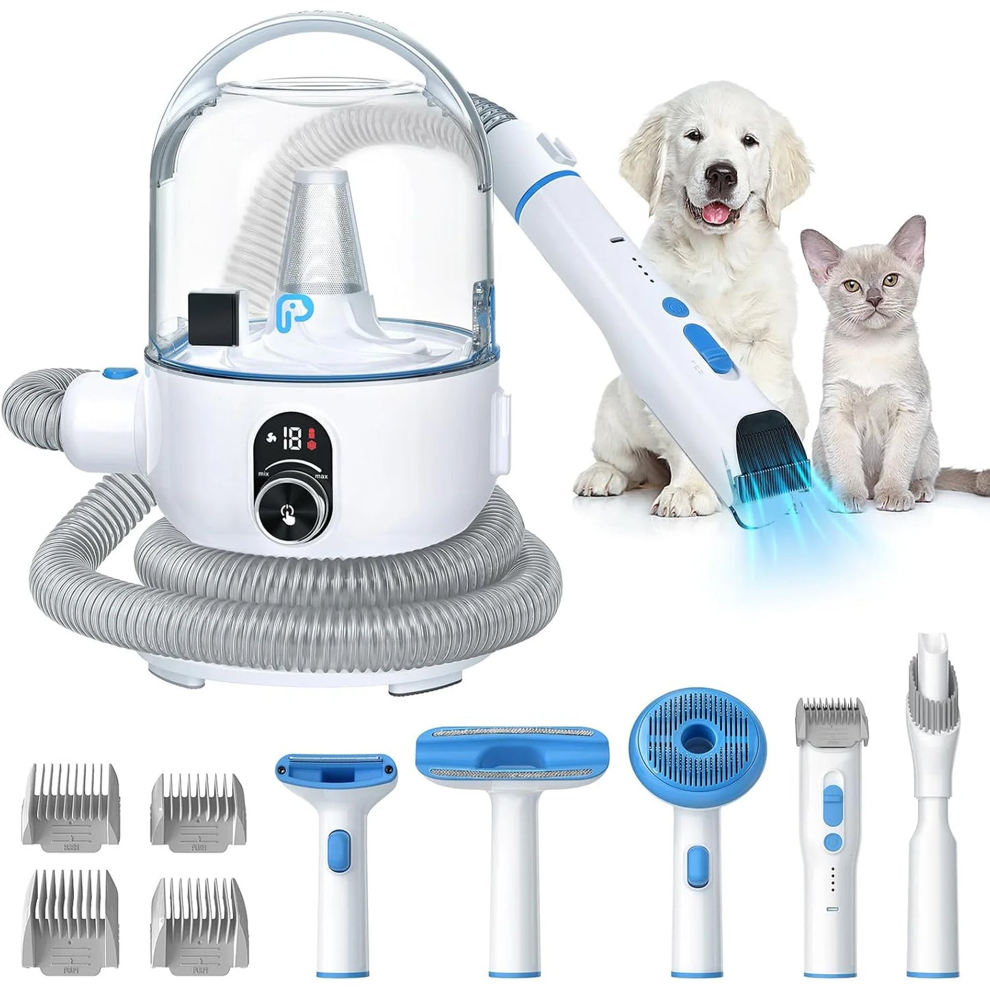 Pet Grooming Kit with 2L Vacuum Suction