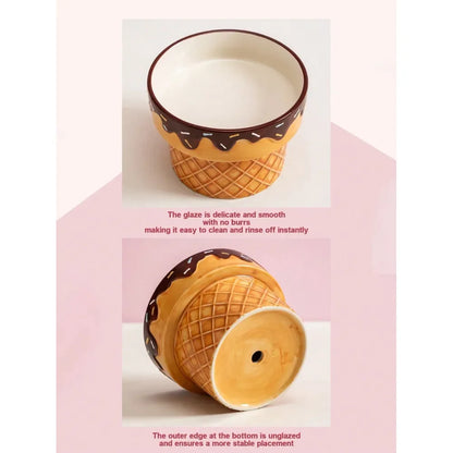 Elevated Dog Bowl For Neck Pain, Ice Cream Design