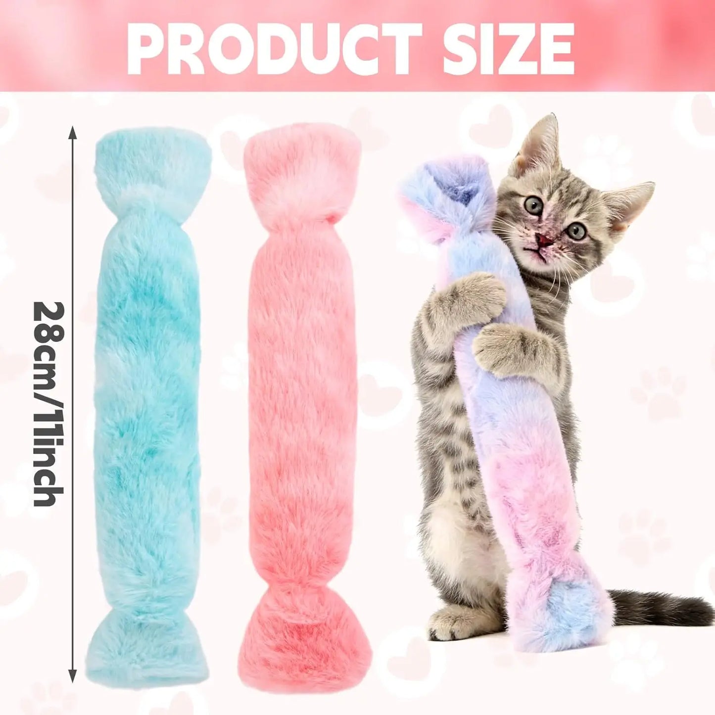 Candy-Shaped Catnip Toys with Crinkle Paper