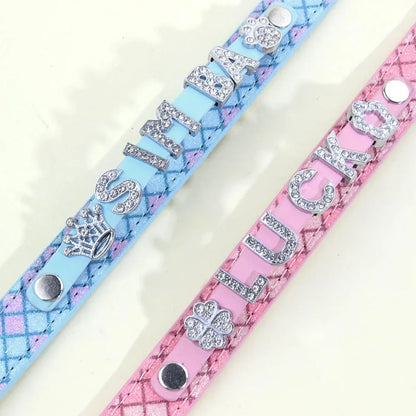 Bling Rhinestone Puppy Dog Collars Personalized