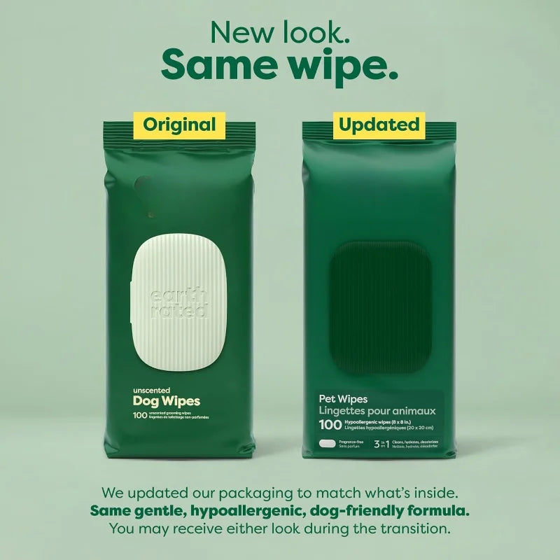 Pet Wipes, Hypoallergenic, Fragrance-free, 100 Count