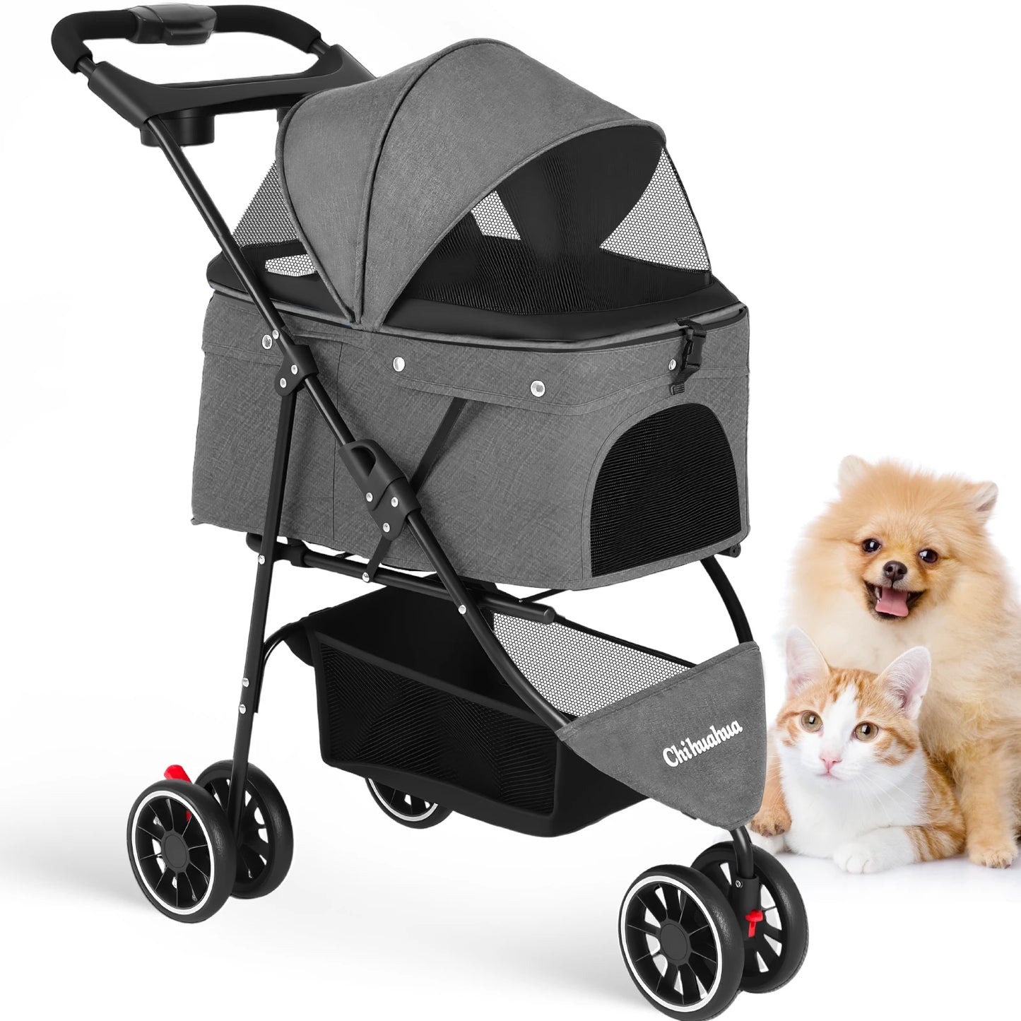 Pet Stroller For Small Puppy Dogs & Cats