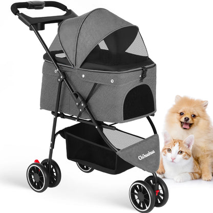 Pet Stroller For Small Puppy Dogs & Cats