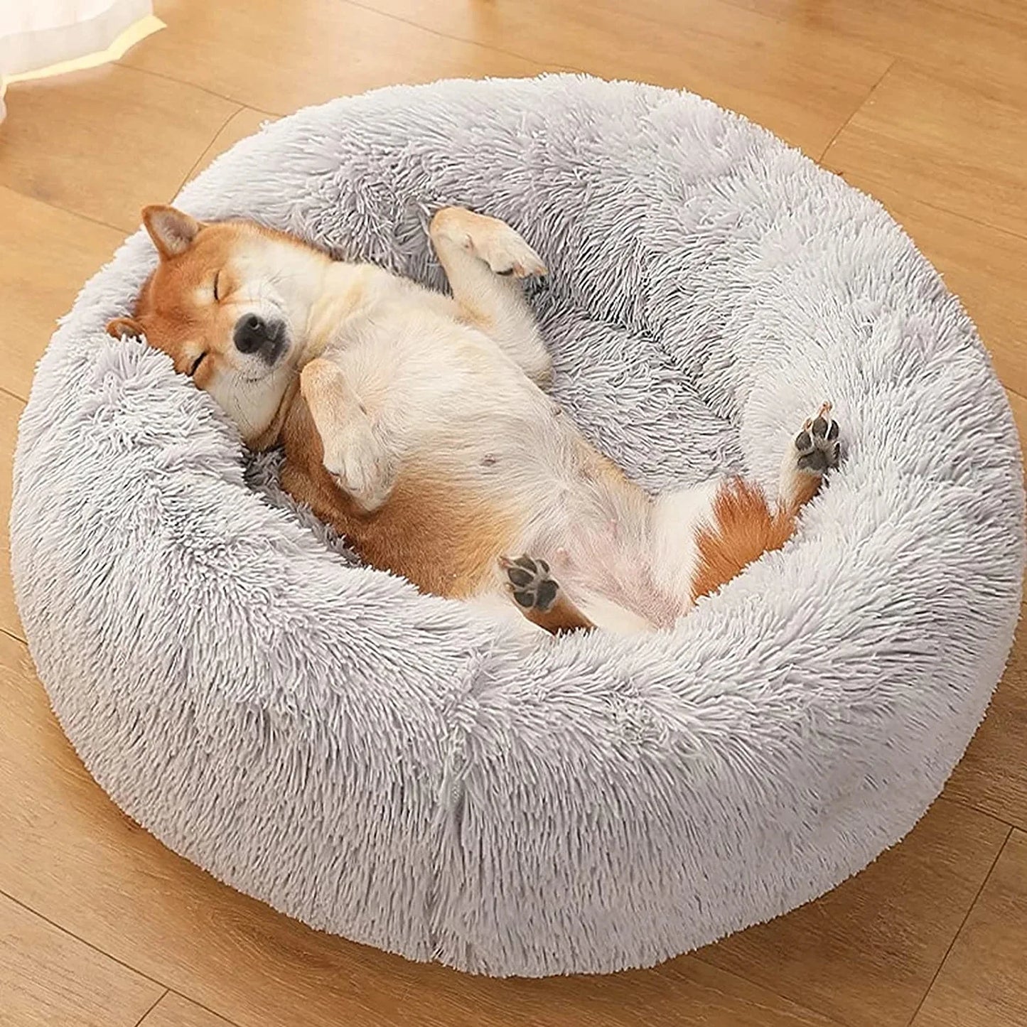 Donut Dog Bed Warm, Plush Pet bed, Calming Beds
