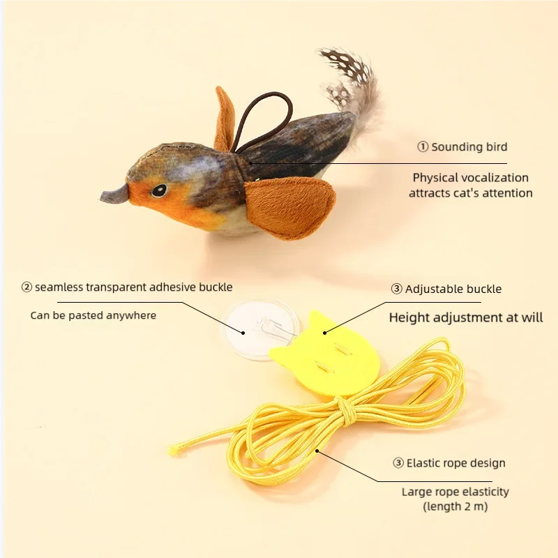 Sound Sensing Interactive Bird Cat Toy