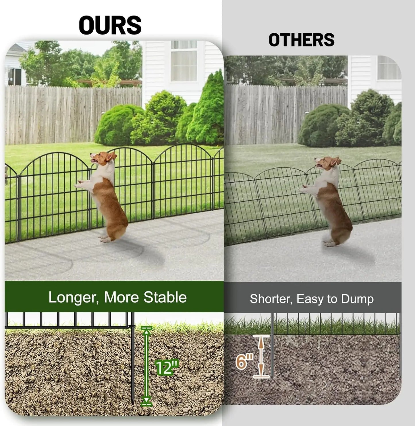 28in High Metal Garden Fence Dog Fence