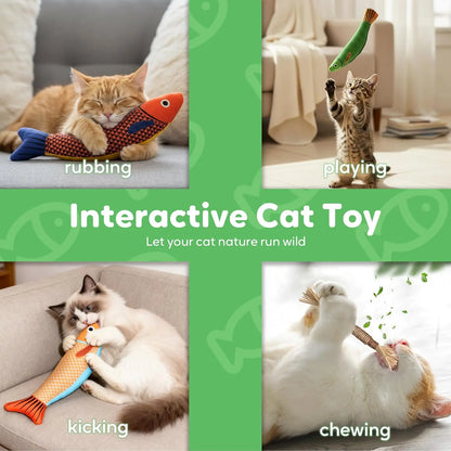 Catnip Toys Saury Fish, Interactive