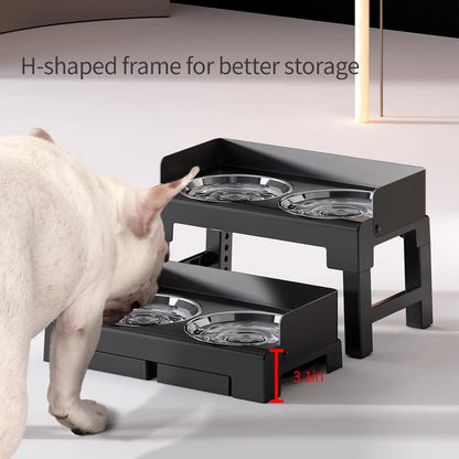 Adjustable Height Tiltable Dog Feeder