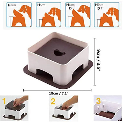 Ceramic Bulldog Dog Feeding - Tilted Pet Feeder
