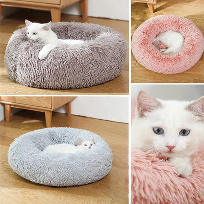Donut Dog Bed Warm, Plush Pet bed, Calming Beds