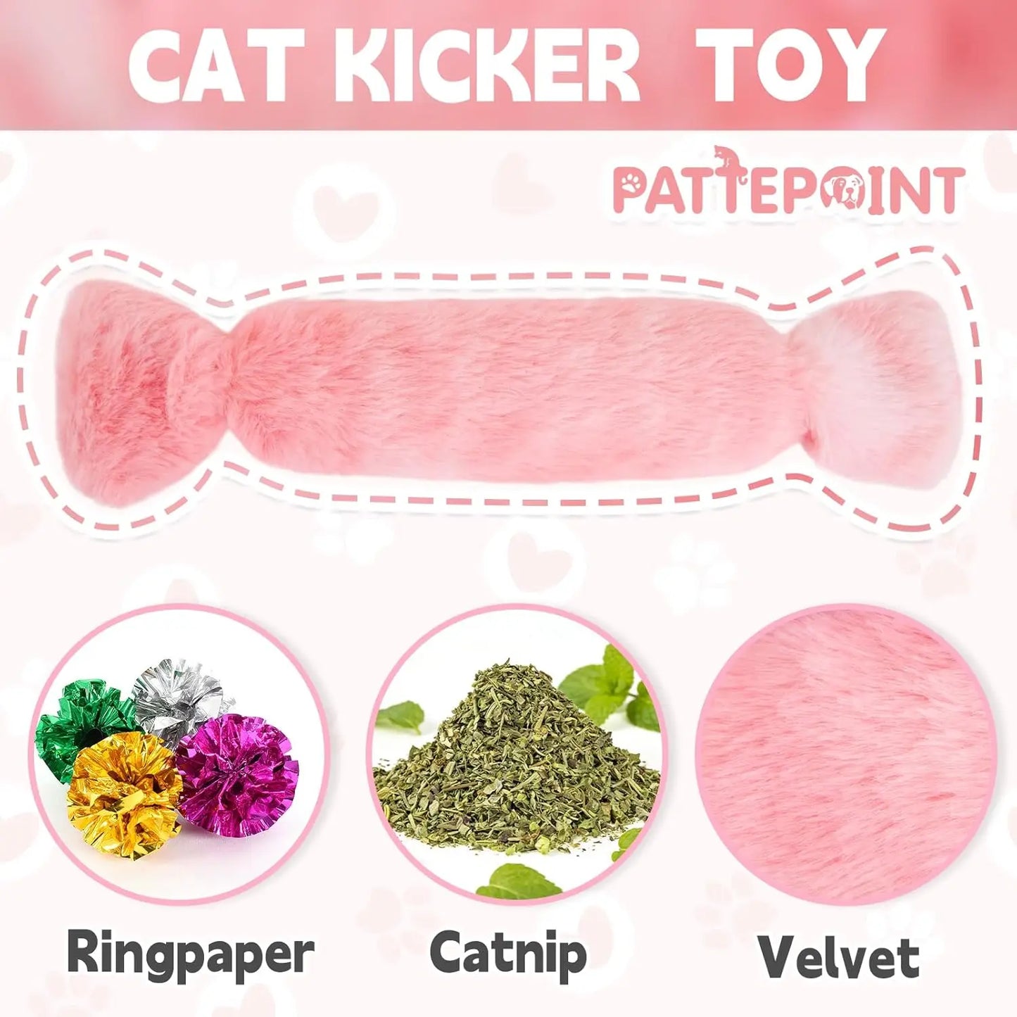Candy-Shaped Catnip Toys with Crinkle Paper