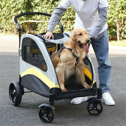 Heavy Duty Dog Stroller Foldable Pet Trolley